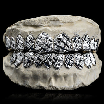 Solid .925 Sterling Silver Diamond Cut with Diamond Dust Grillz